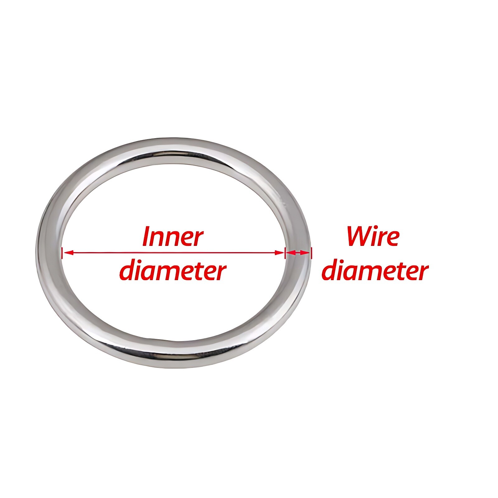 A2 Stainless Steel Heavy Duty Solid Metal O Ring Welded Smooth Round Rings