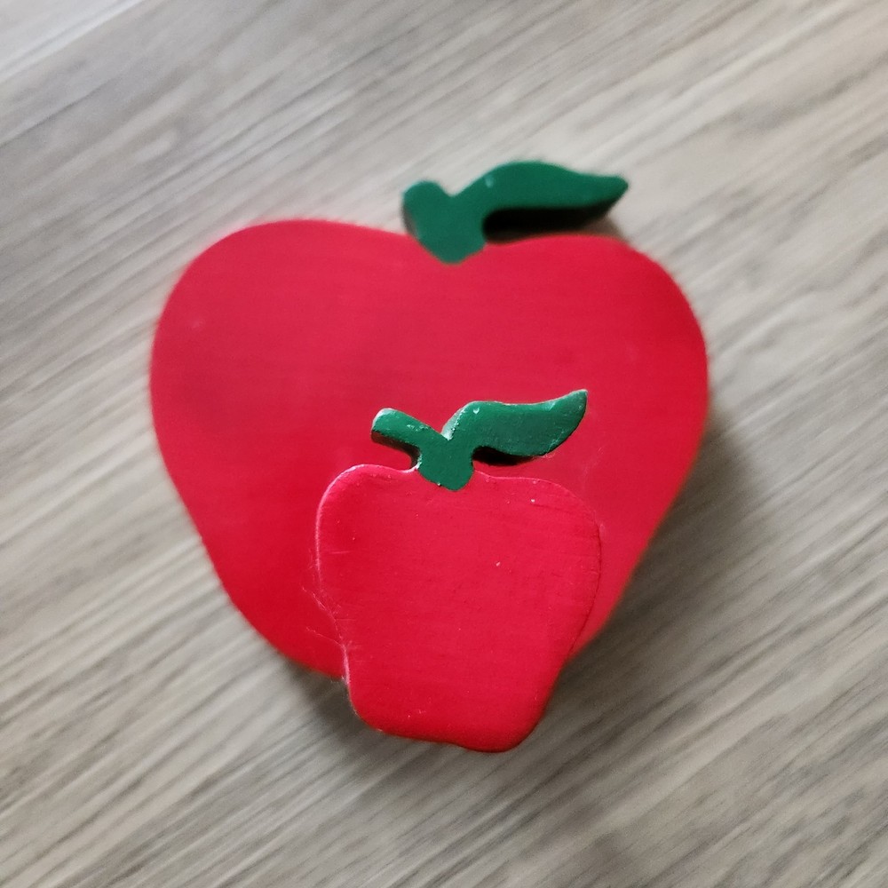 Wooden Apple Coat Hat Hook Rack Solid Wood Wall Hanging Decor
