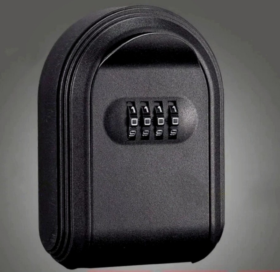 Black 4-digit Combination Password ABS Plastic Key Box Keys Storage Key Safe