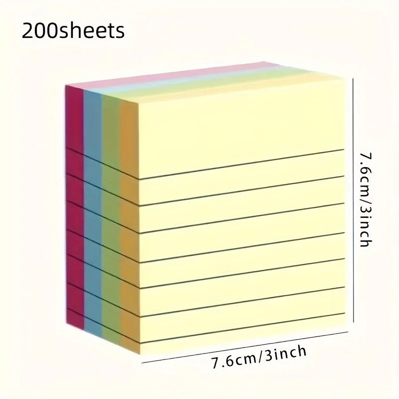 Line Sticky Notes 200sheets 4 Colors Portable Student Note Marker Writing Apply