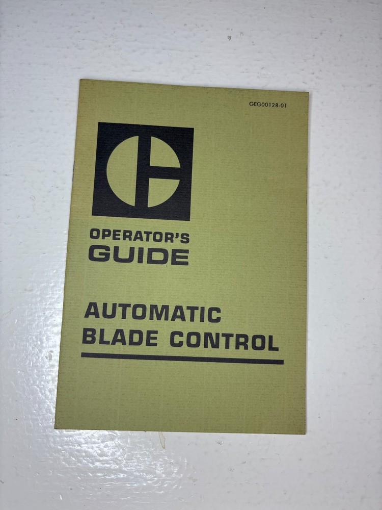 CATERPILLAR AUTOMATIC BLADE CONTROL OPERATORS GUIDE BOOKLET VTG MOTOR GRADER