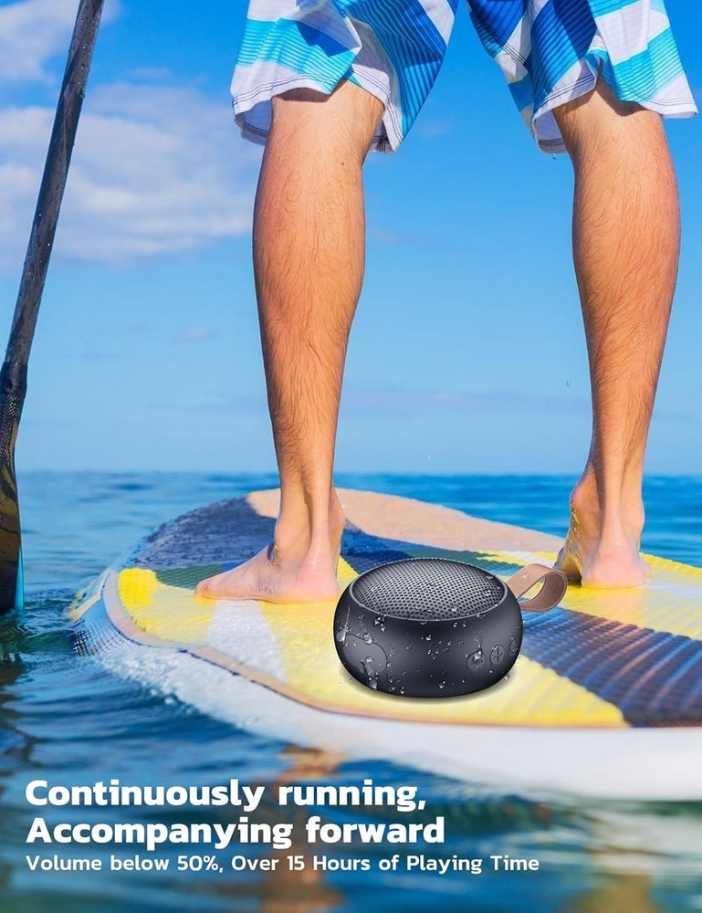 Bluetooth Speaker, IPX7 Waterproof Small Shower Speaker Wireless Bluetooth with