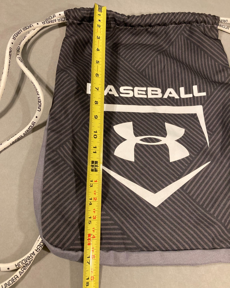 Under Armour Black Baseball Drawstring Backpack Sack Pack