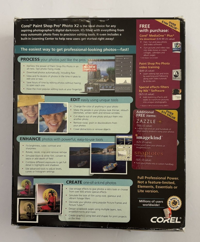 Corel Paint Shop Pro Photo X2 Editing Software Create Process Edit & Enhance