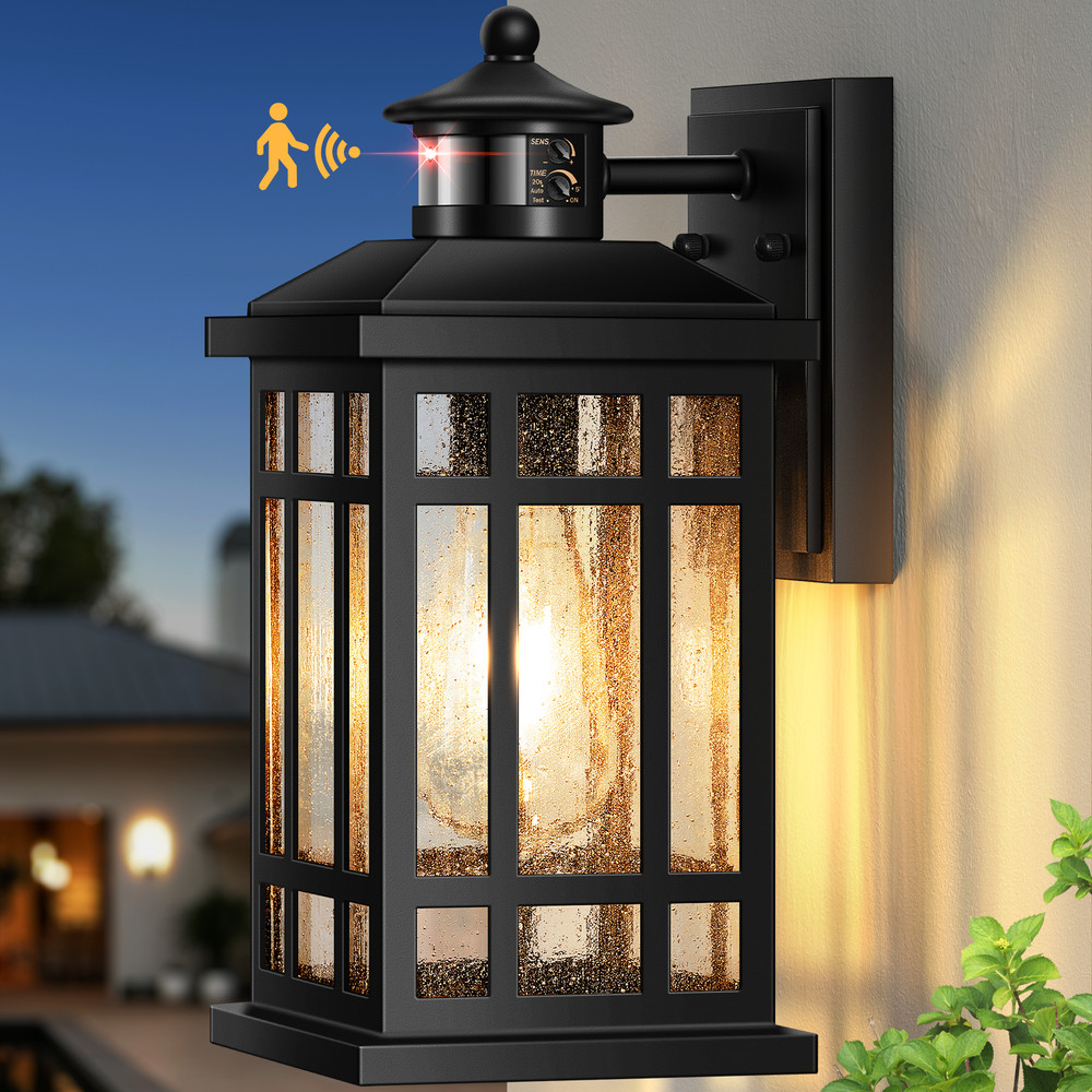 Motion Sensor Outdoor Wall Light, Adjustable Outside Lights for House