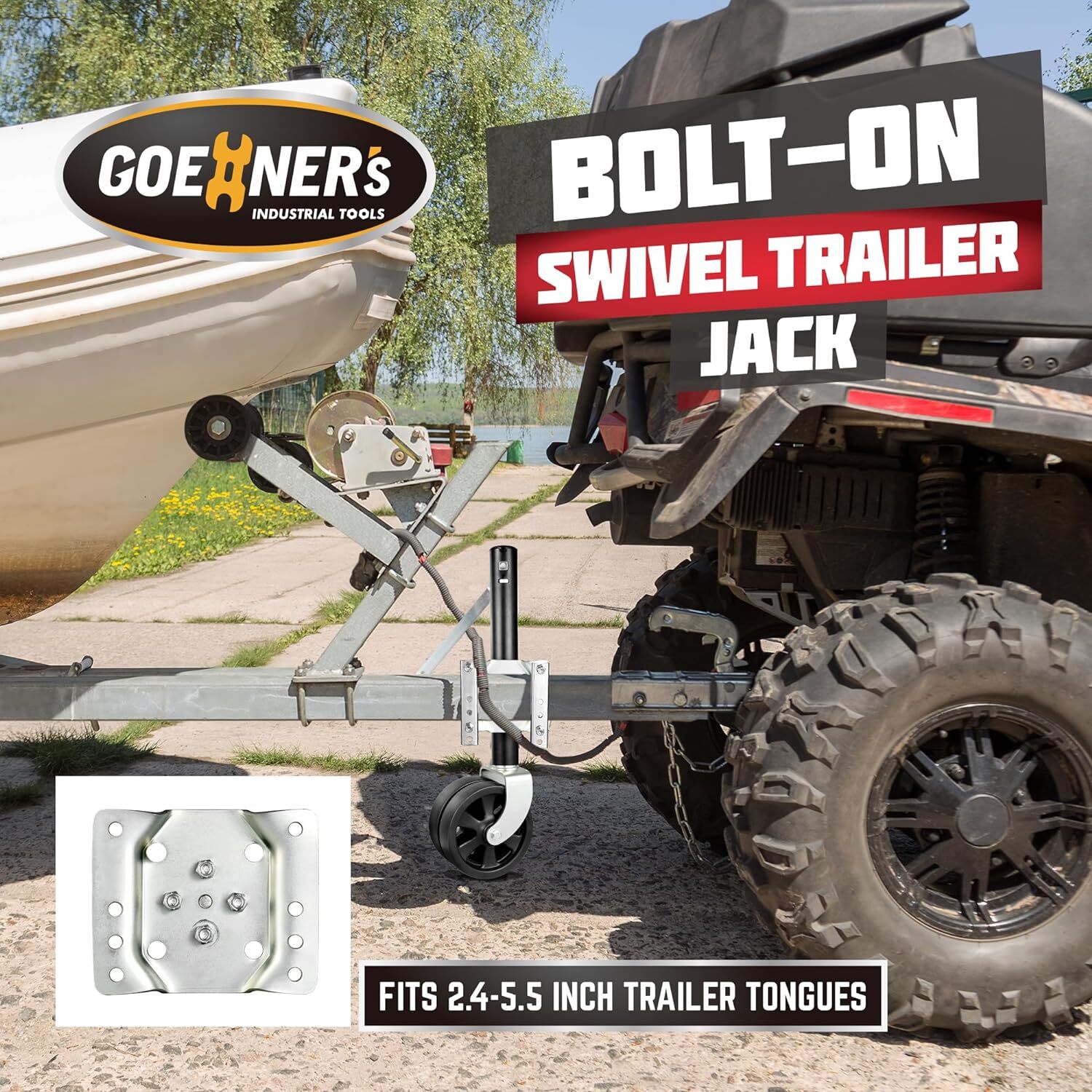 GOEHNER's Boat Trailer Jack 2000 lbs Marine Heavy Duty Swivel Mount Marine