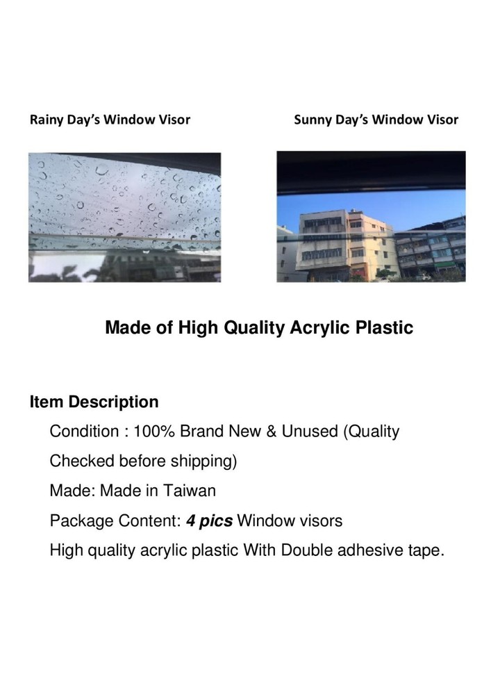For Nissan Versa Note 2014-2019 E12 Window Visor Vent Sun Shade Rain Guard