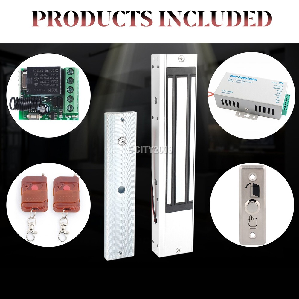 New Electric Magnetic Door Lock Kit System Access Control With 2 Remote Control