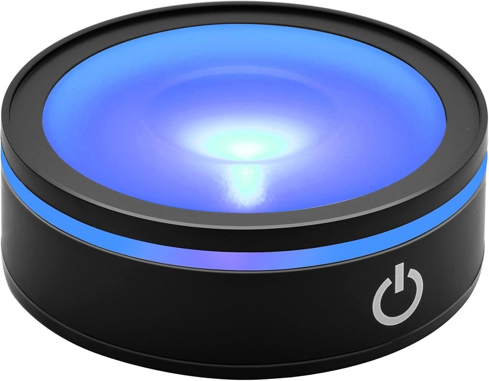 Multi-Function Concave LED Display Stand with RGB Lighting - 3.15" Acrylic Base