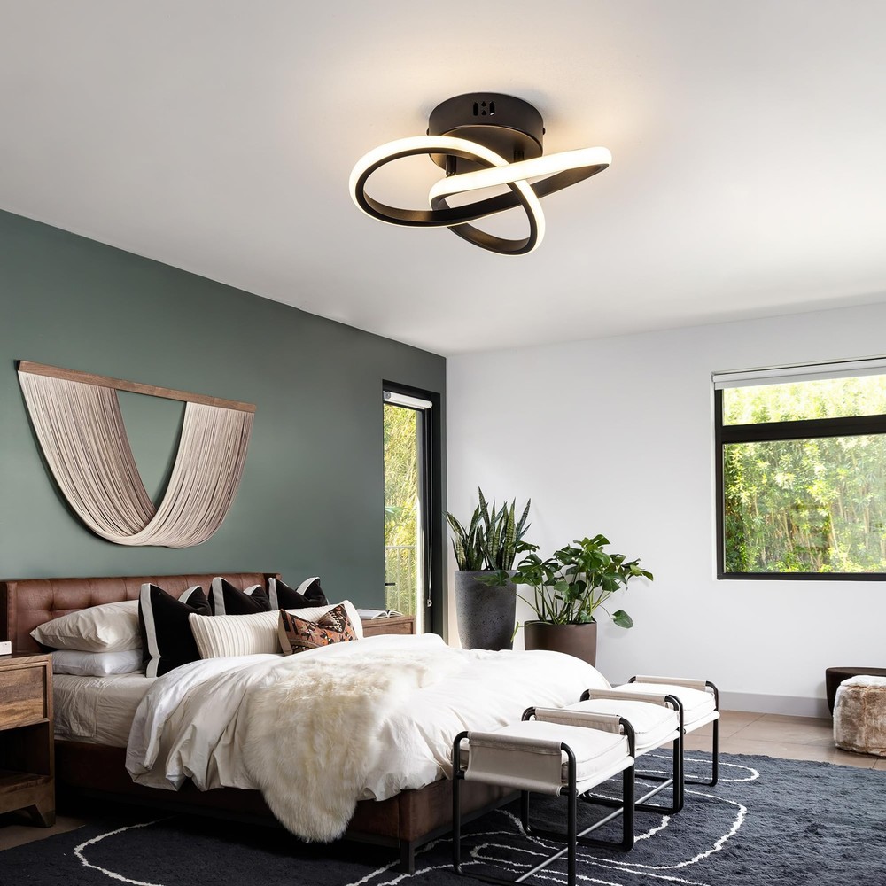 10 Inch Modern Ceiling Light, 24W LED Dimmable Ceiling Light with Remote Cont...