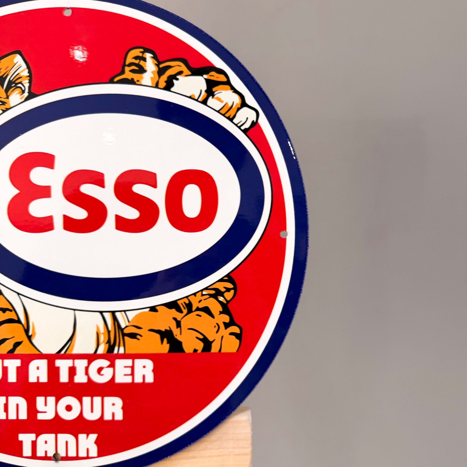 Esso Vintage Metal Sign Set of 2 Tiger & Man Happy Motoring – 30 cm / 11.8”