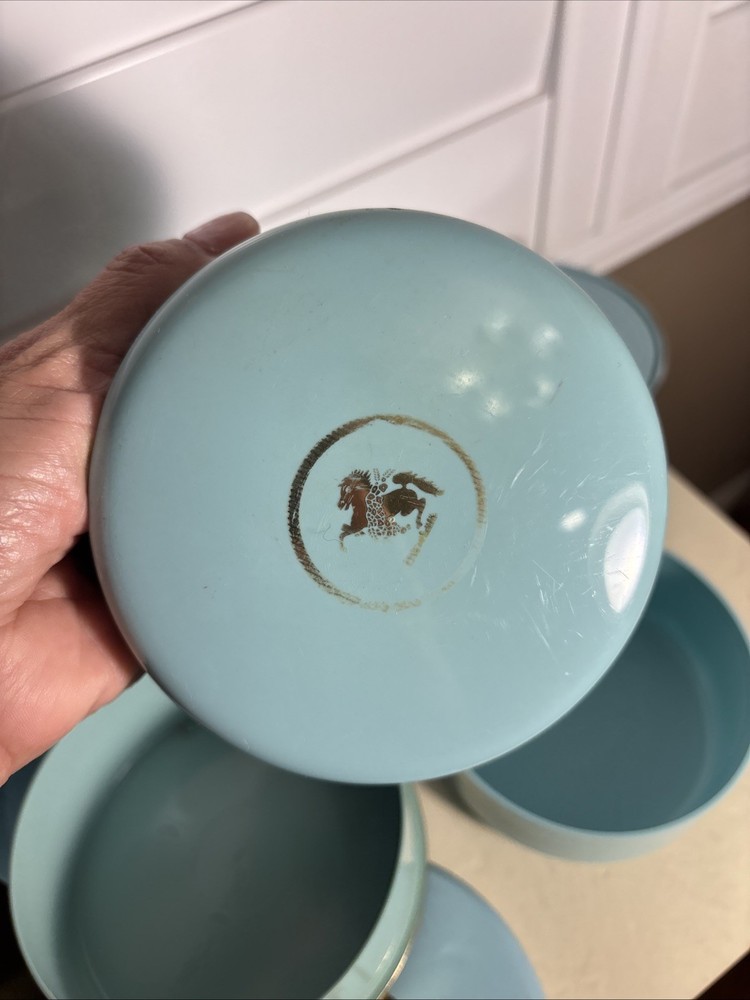 5 Five Elizabeth Arden Blue Grass Dusting Powder Empty Container 1934 Plastic