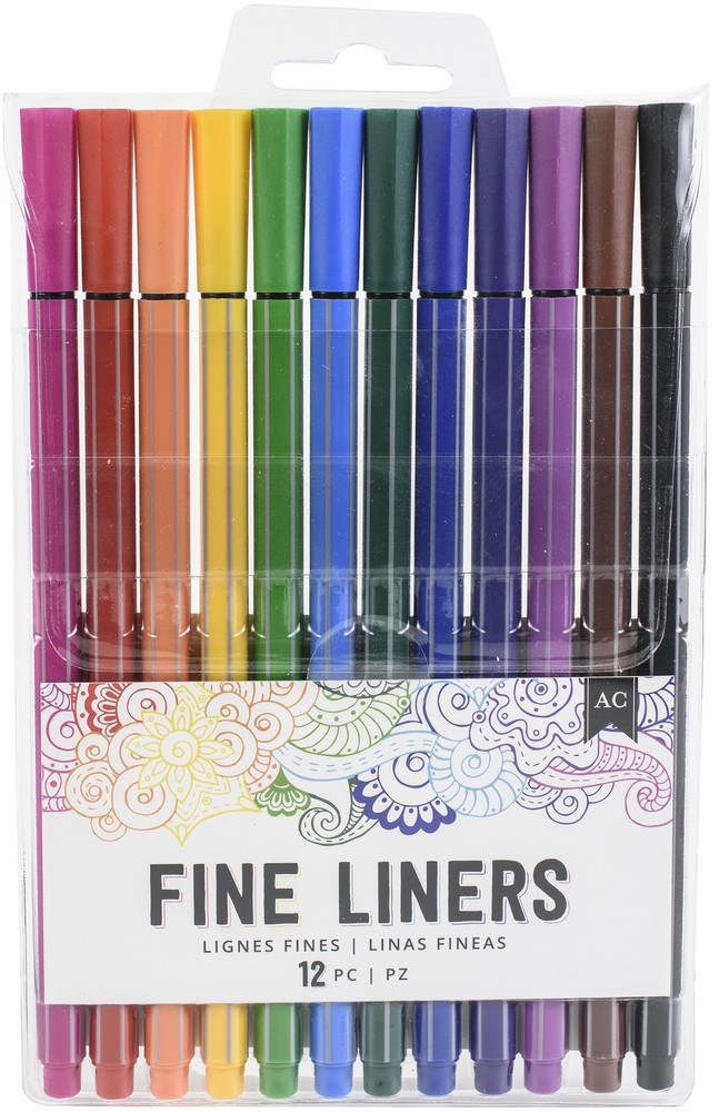 American Crafts Fine Liners Markers 12/Pkg-