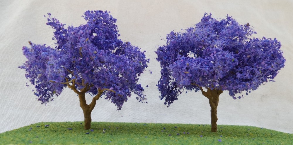 MP SCENERY 2 Purple Jacaranda HO Scale Architectural Model Tree Railroad