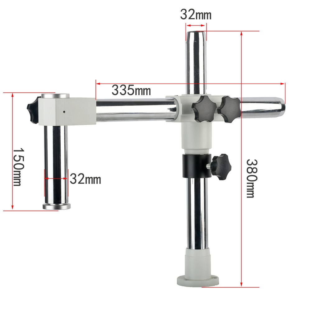 Single Arm Microscope White Bracket Lens Aperture 76mm Horizontal Movement