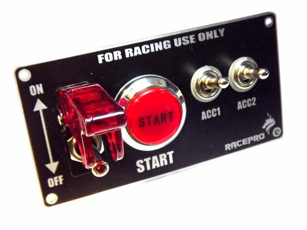 Ignition Switch Panel Push Button Engine Start 2x Toggle for Racing Car 12V