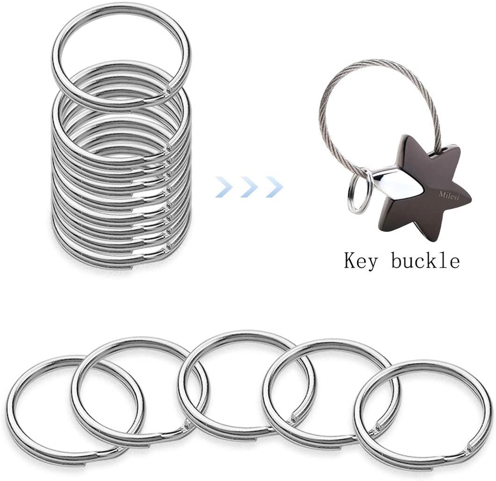 100 Pcs Split Ring, Small Key Rings Bulk Split Keychain Rings DIY Craft Metal