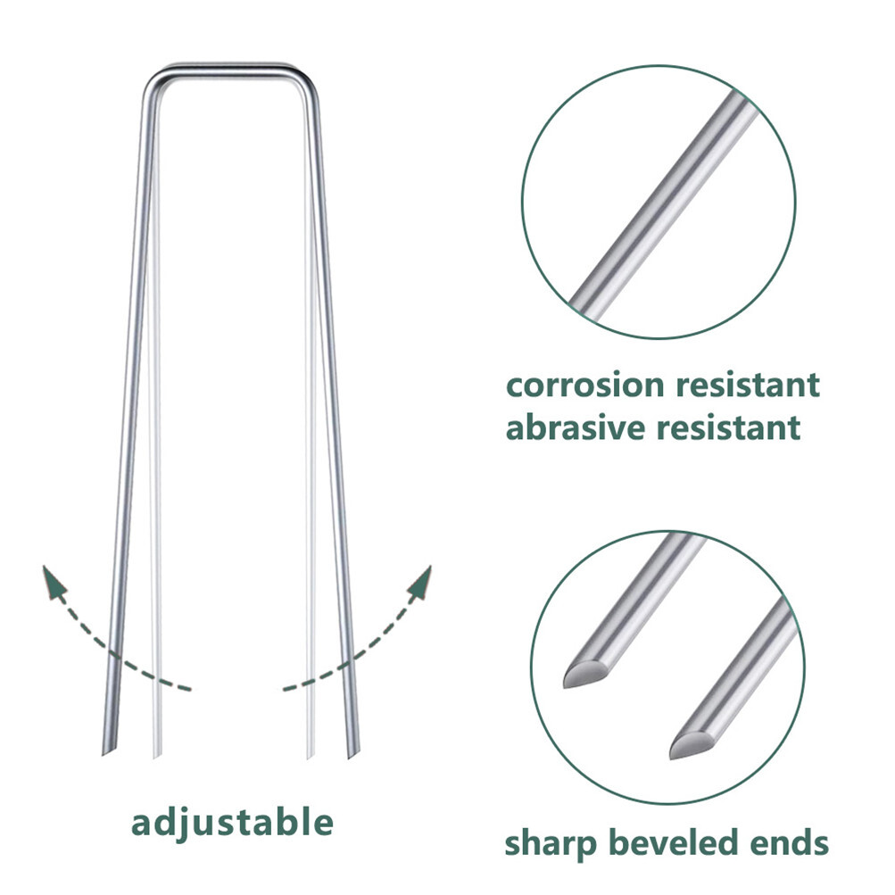 6" Garden Stakes 100/200/500/1000 Pack Landscape Staples Galvanized Sod Staples