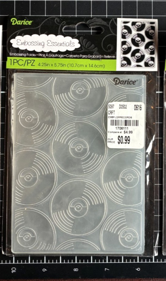 Darice Embossing Folder RECORDS Vinyl, Music