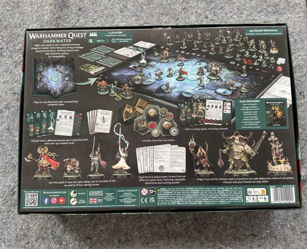 Warhammer Quest: Darkwater boardgame, box only, Excellent condition