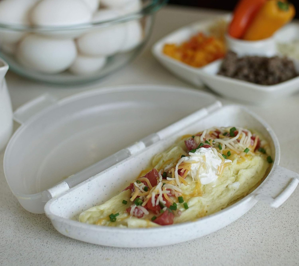 Microwave Omelet Maker, Nonstick 3-Egg Capacity, Quick & Easy Breakfast Cooker,