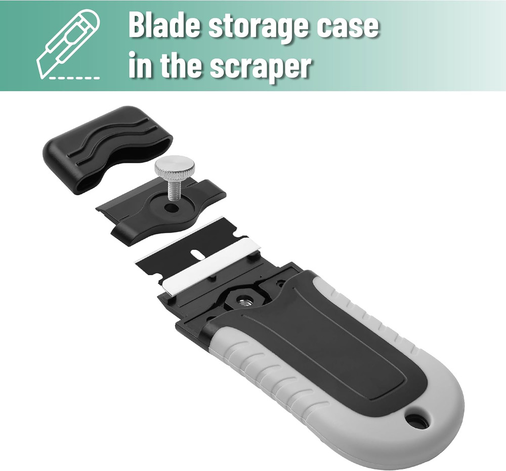 Bates- Razor Blade Scraper, Razor Scraper Set with 10 pcs Extra Blades, Window S