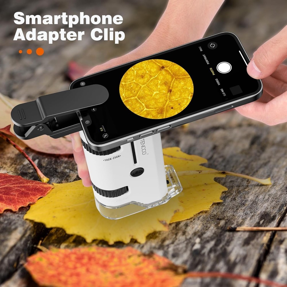 100X-250X Mini Pocket Microscope for Kids Adults, Protable Handheld Microscope