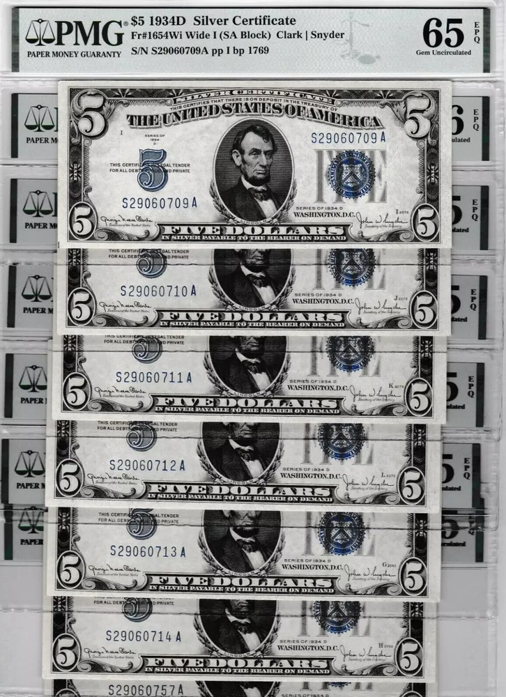 $5 1934 SILVER CERTIFICATE BANKNOTE