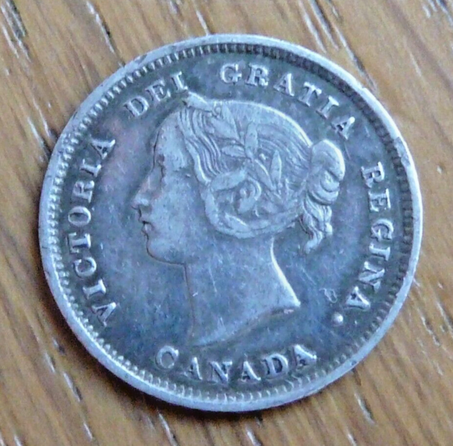 CANADA 1892 5c five cents silver coin