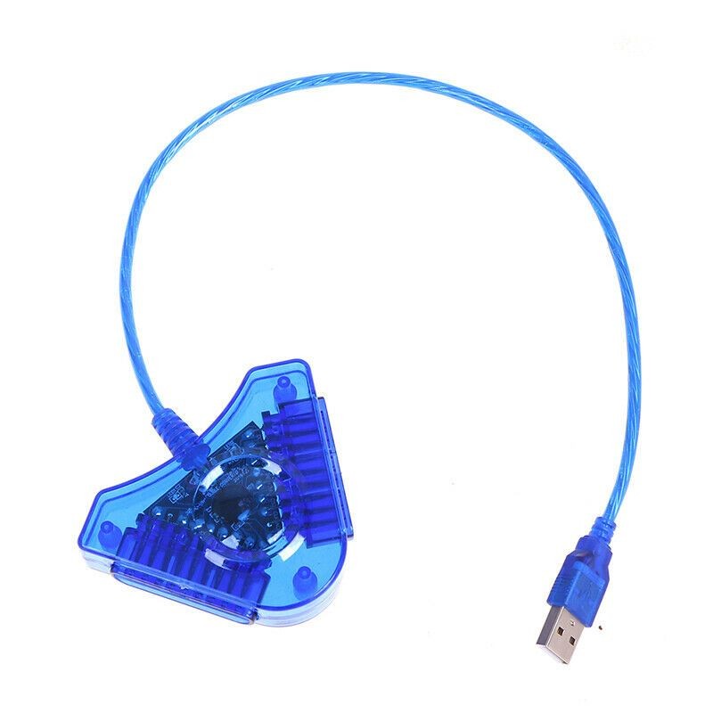 USB Gamepad Adapter for PlayStation Controllers, Dual Port Support & Vibration