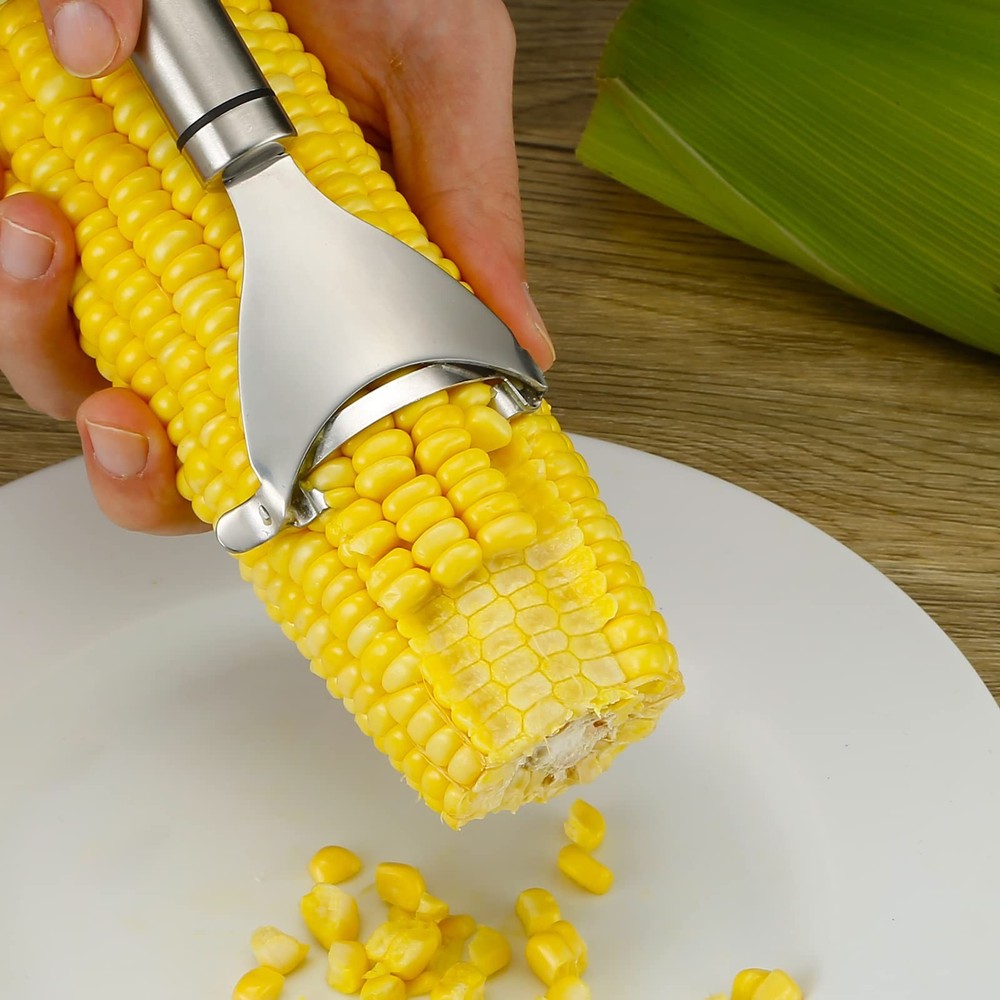 Corn Peeler Stainless Stee Corn Cob Stripper Tool Corn Thresher from the Cob,...
