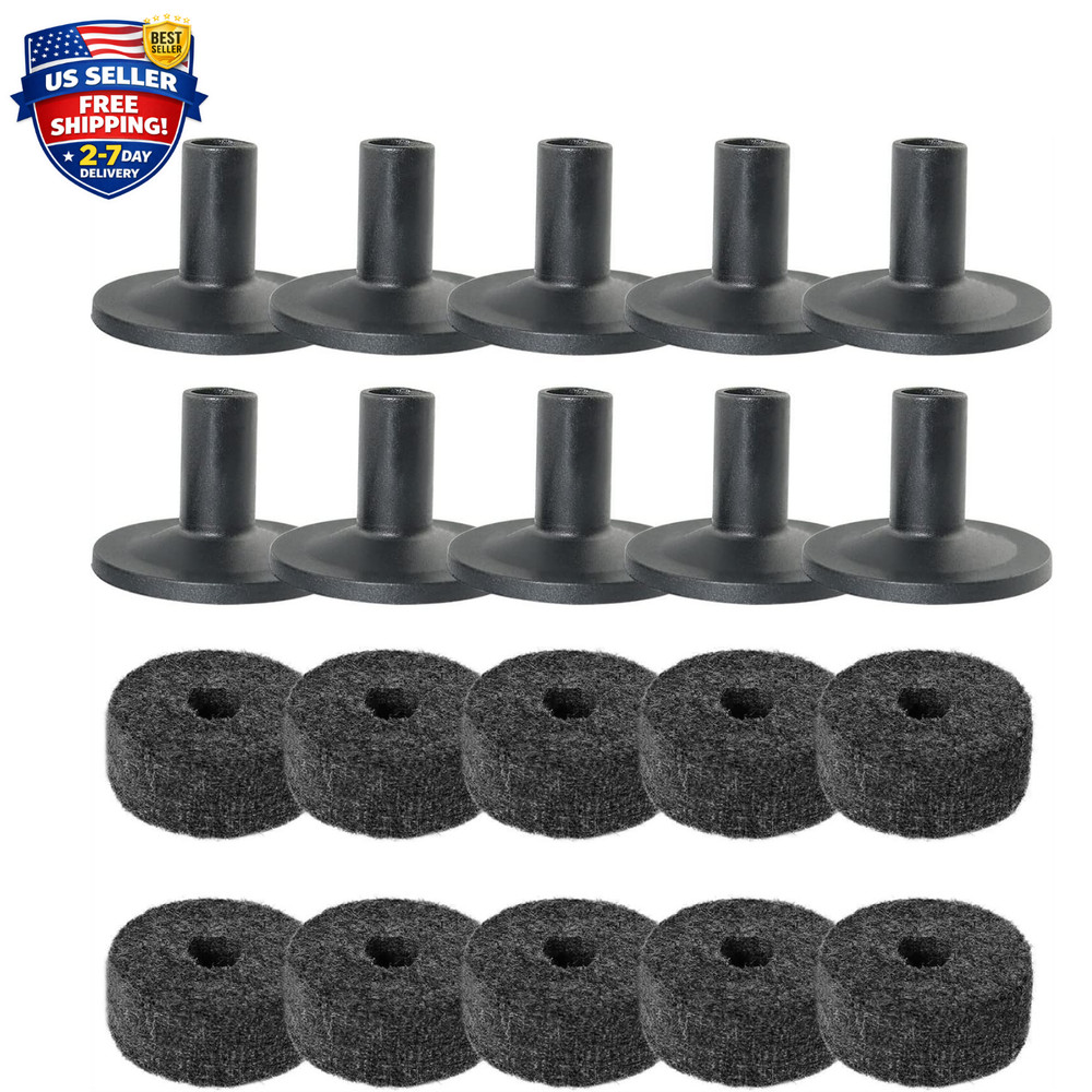 Drum Cymbal Stand Felt Washer Sleeve Kit Replacement Set 10 Sets