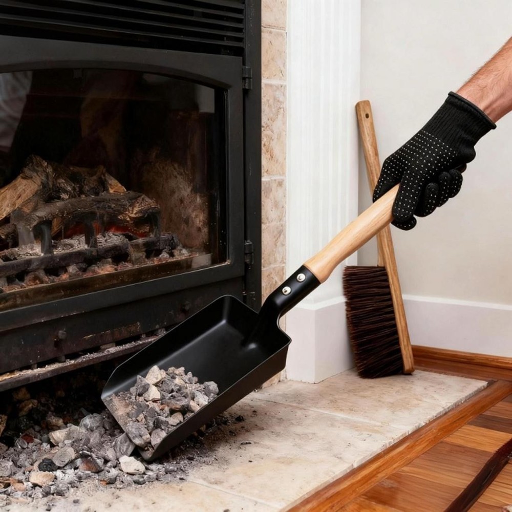 Fireplace Ash Shovel and Brush Set Rust Resistant Fireplace Tools Set