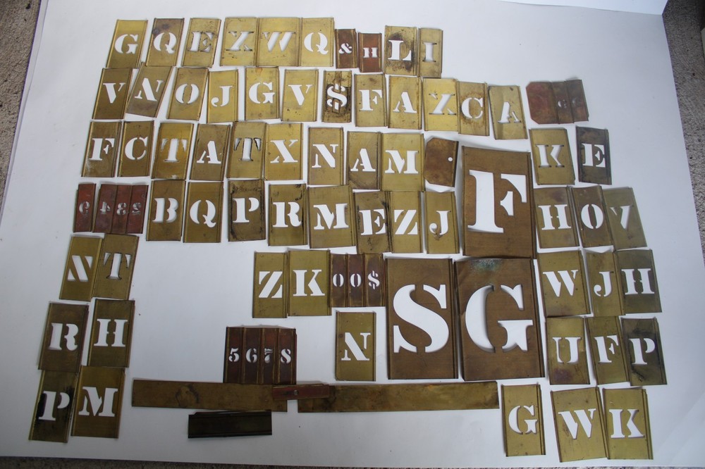 Antique Large Brass Reese's Stencils Lot