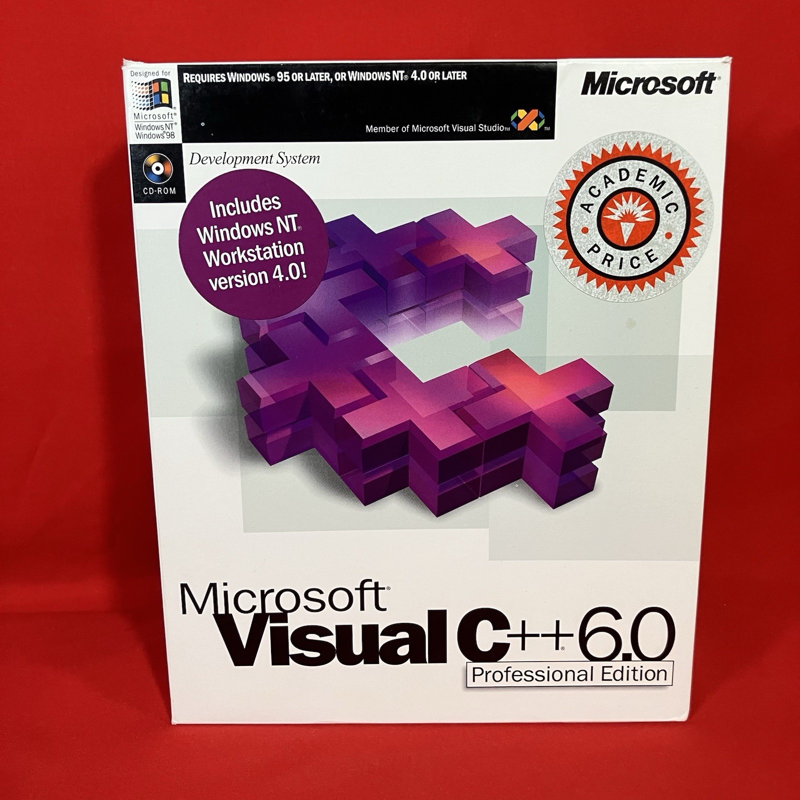 Vtg 1998 Microsoft Visual C++ 6.0 Professional Edition / Windows NT 4.0 Key