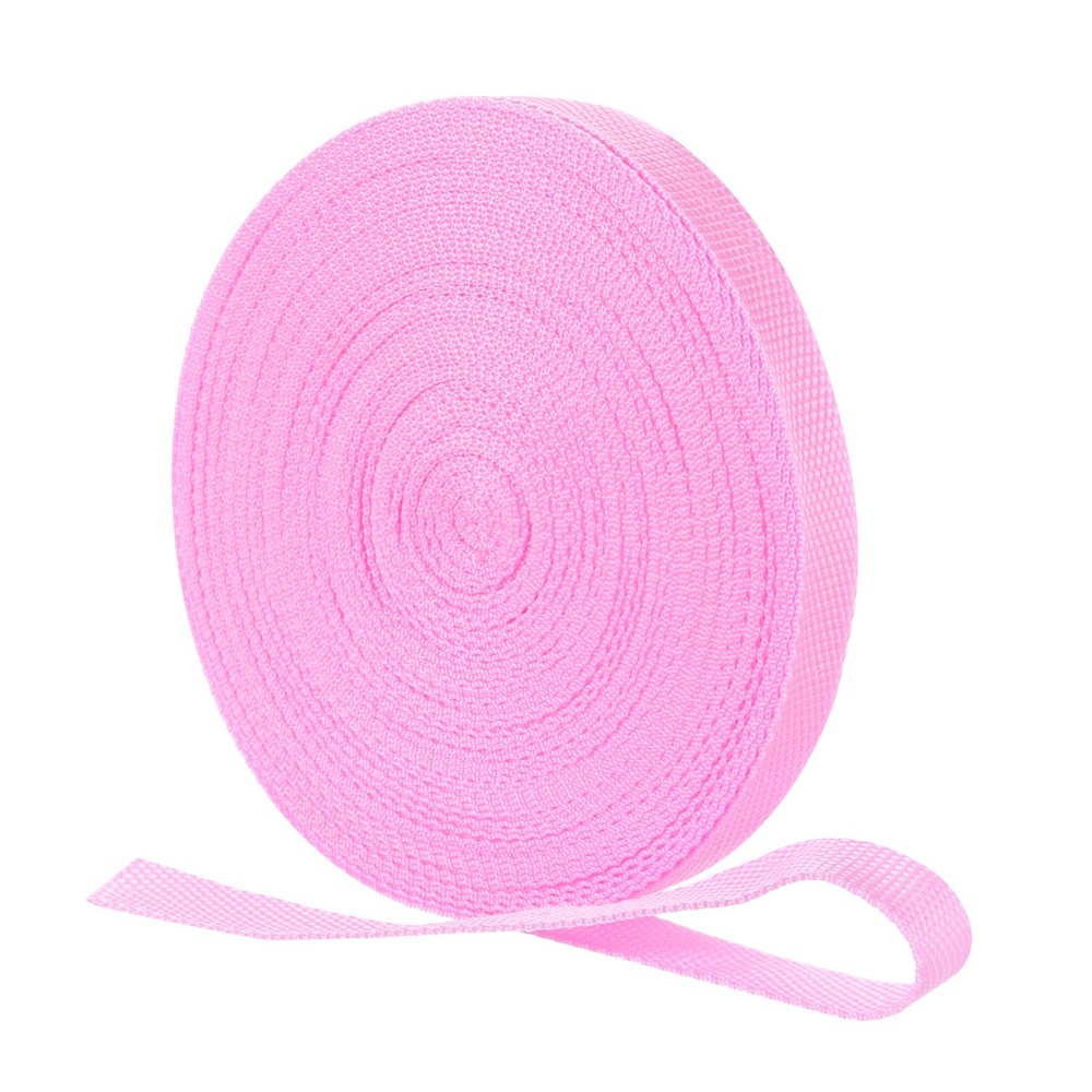 Nylon Webbing Strap, 22 Yards x 3/4" Polypropylene Flat Webbing Strap (Pink)