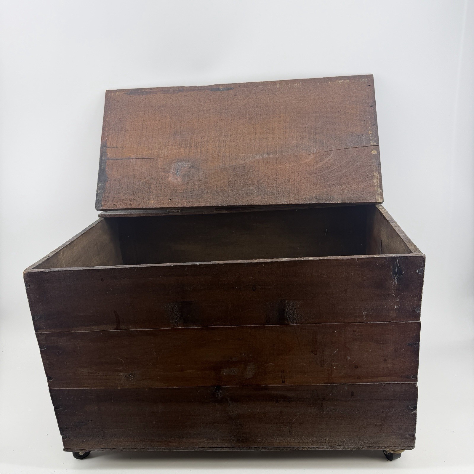 Vintage Hercules Powder Company Explosives Wood Crate Wheels Storage Box Decor