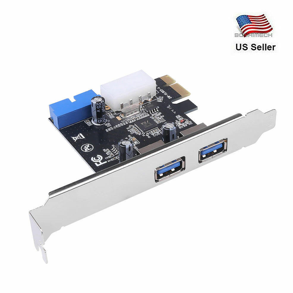 USB 3.0 PCI-E Express Controller Card 2 External Port + Internal 19 Pin Connect