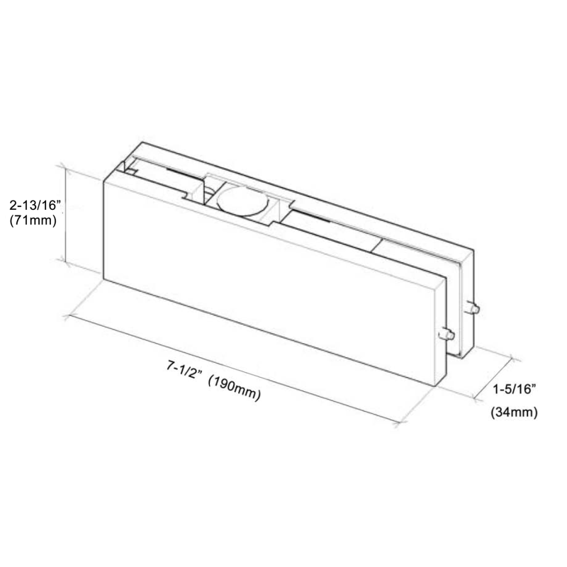 CUP-002, Top Glass Door Patch Fitting