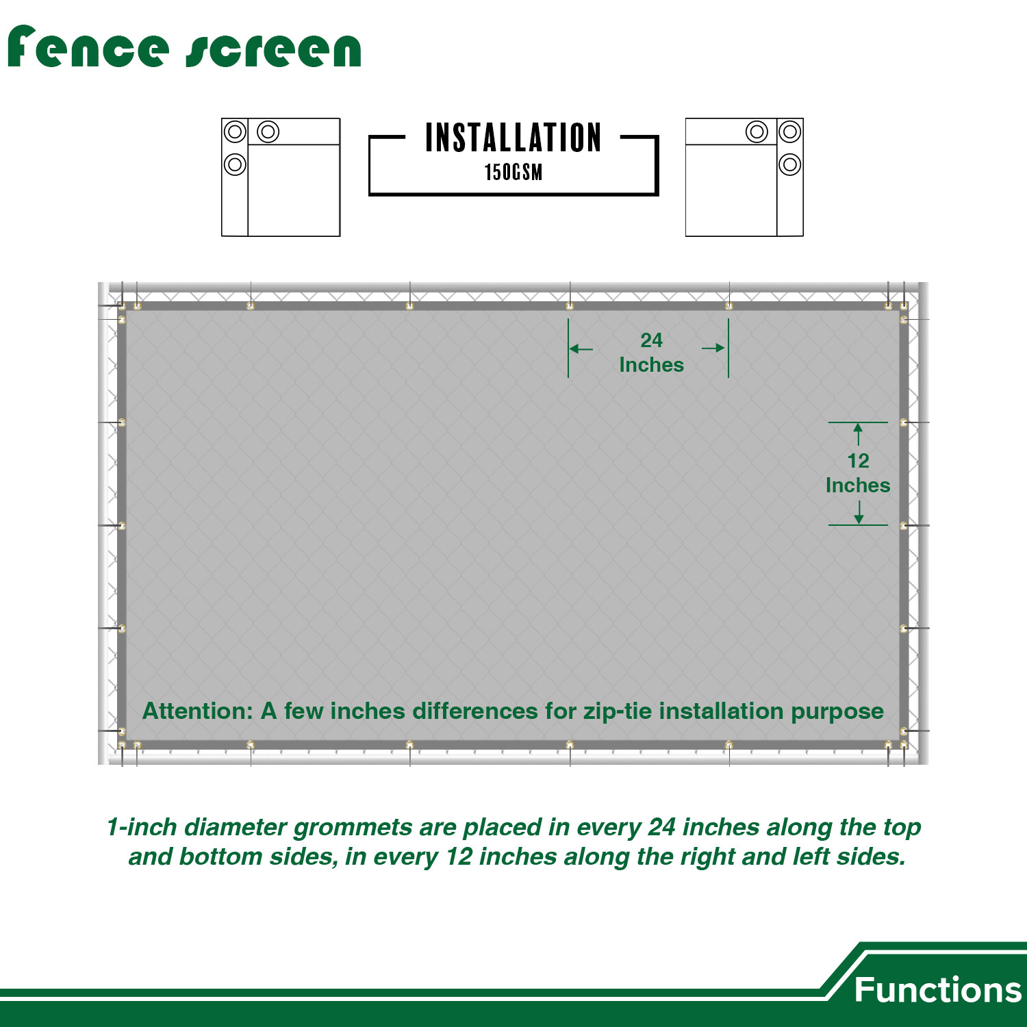 4' 5' 6' 8' tall Fence Privacy Screen Shade Cover Windscreen Mesh Garden-Green