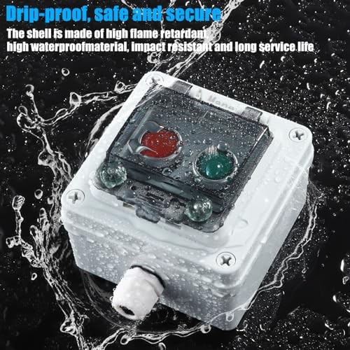 IP67 Button Switch Outdoor Waterproof Box 2 Push Red and Green Automatic Rest