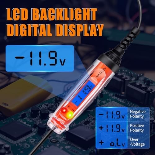 Digital Automotive Test Light 3-72V DC Voltmeter Circuit Tester with LCD & LED