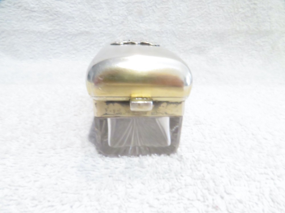 Gorgeous victorian english sterling silver & crystal rectangular box London