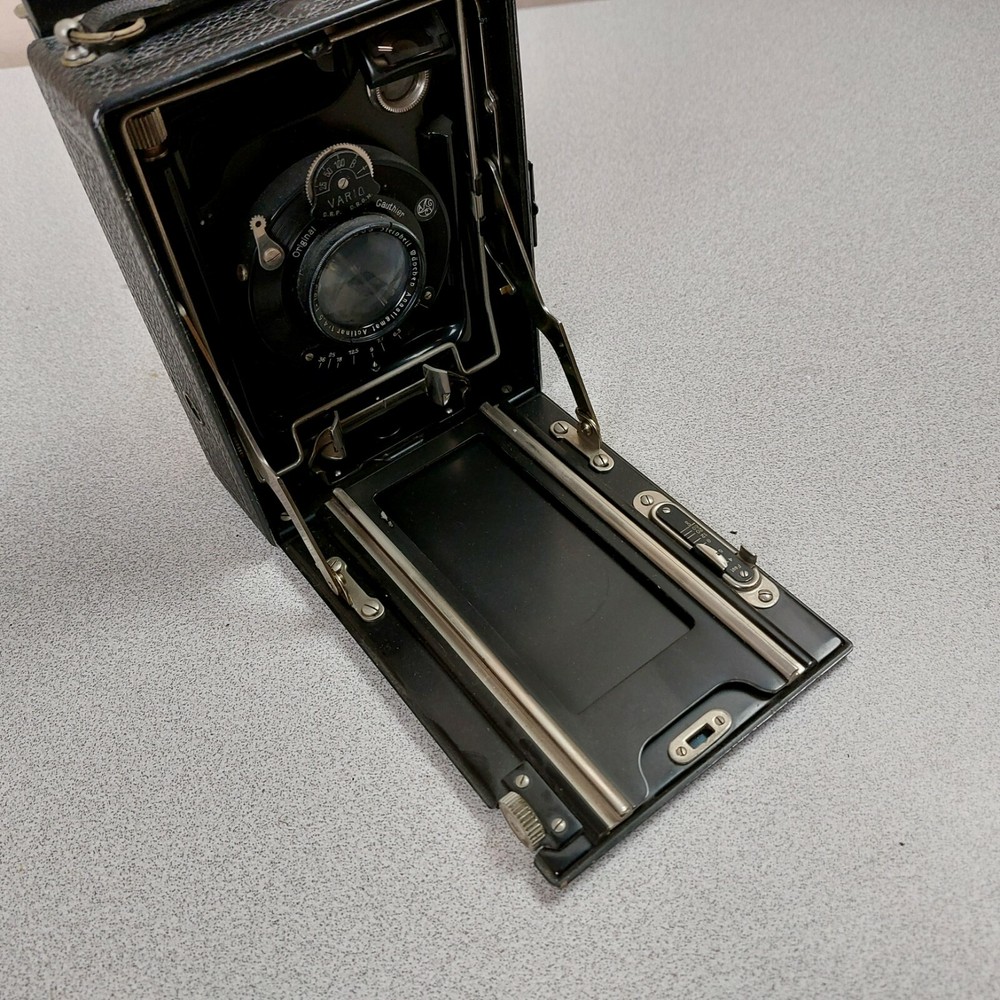 Vario Gauthier Folding Format Box Camera Steinheil Munchen Actinar Lens READ