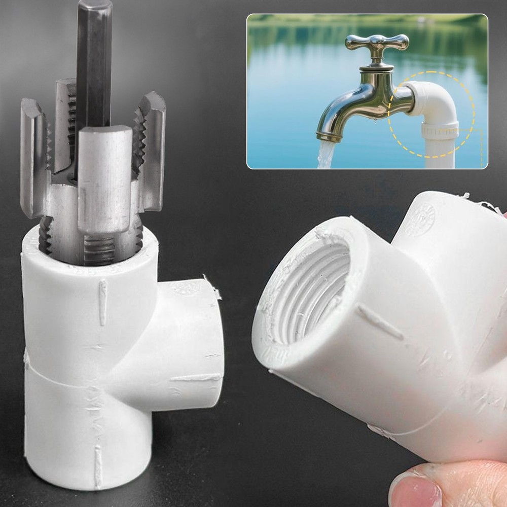 2Pcs Integrated Internal & External Pipe Threading-Tool PVC Pipe Threader Kit