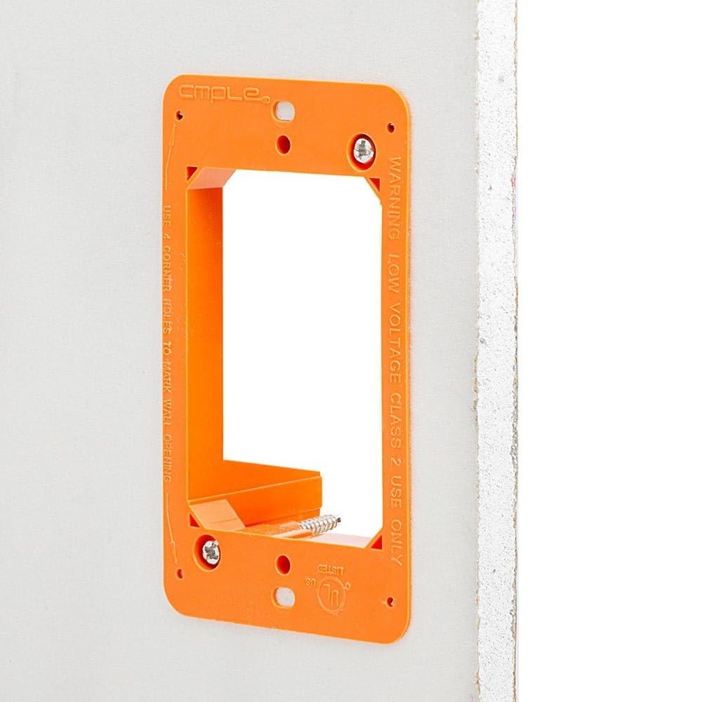 Multipurpose 1-Gang Backless Mounting Bracket for Low Voltage Wiring Systems