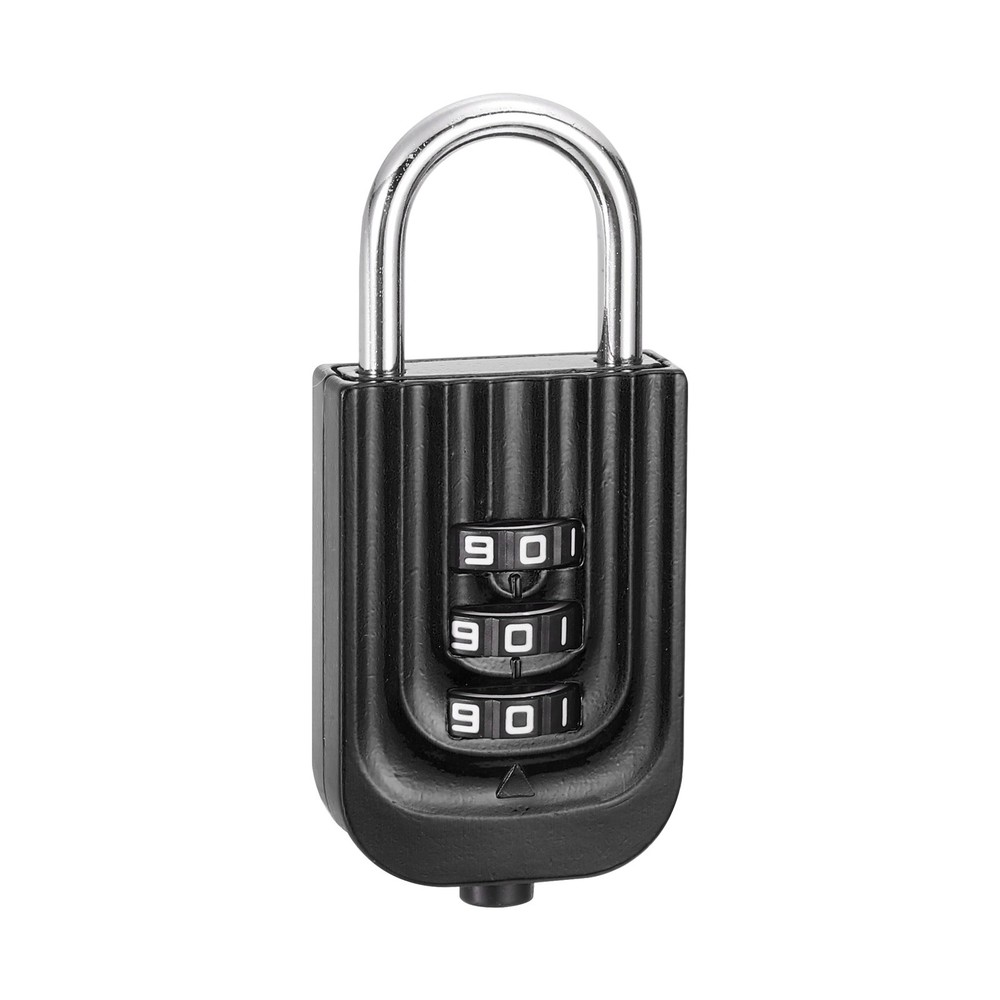Resettable 3 Digit Combination Lock Code Padlock, Black (65 x 30mm)