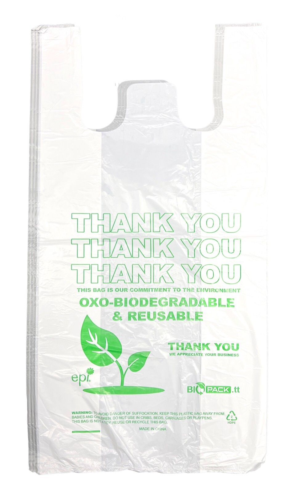 PLASTIC T SHIRT THANK YOU BAGS 22x 6.5 x 11.5 BIODEGRADABLE LOWEST PRICE
