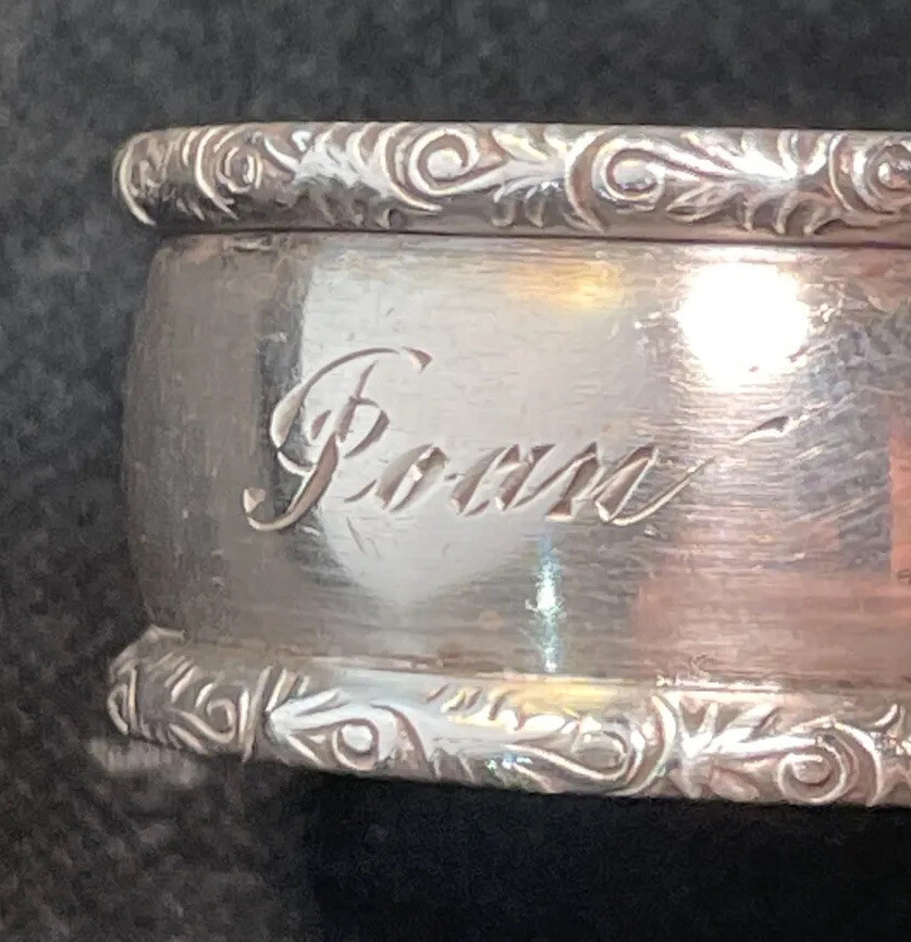 Birks Sterling Silver Napkin Ring Name Engraved “Joan”