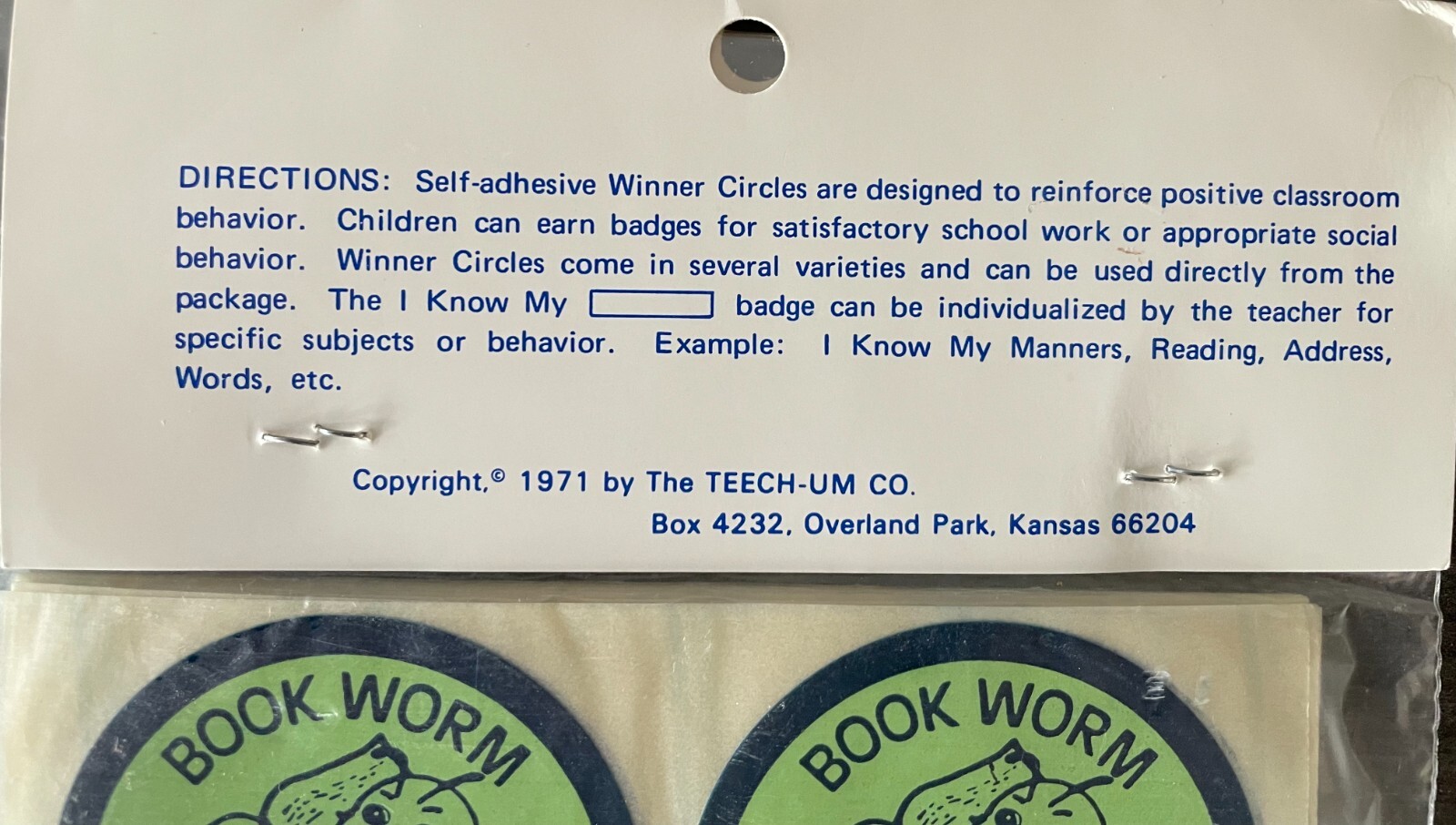 Vintage 1971 Sealed Set 96 Badges by Winner Circles #408 positive reinforcers